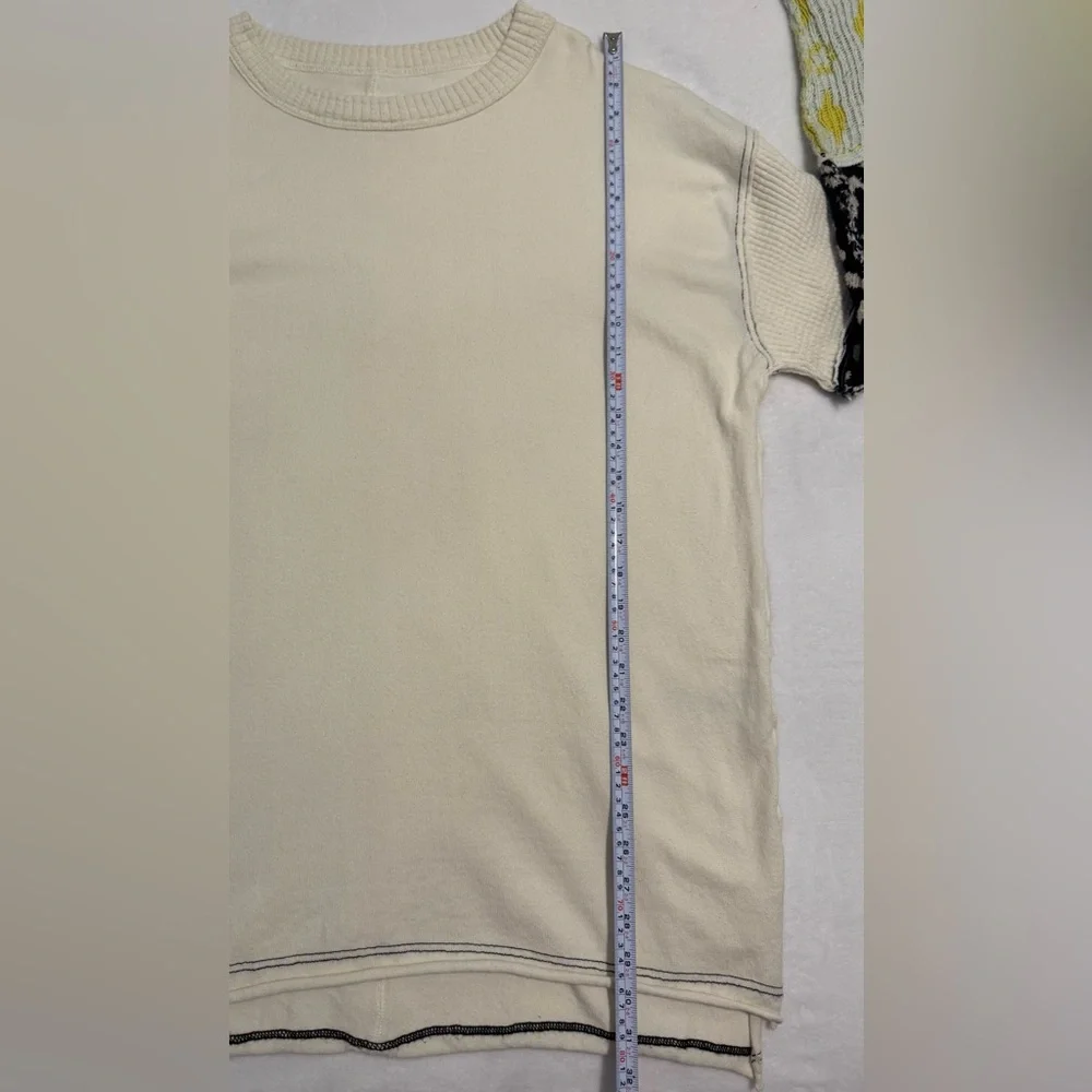 NEW Free People We The Free Tiger Style Cuff Tunic Sweater in Tea Combo Size L - Picture 12 of 12
